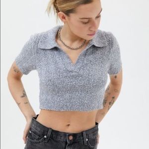 Urban outfitters Andrea collared cropped sweater